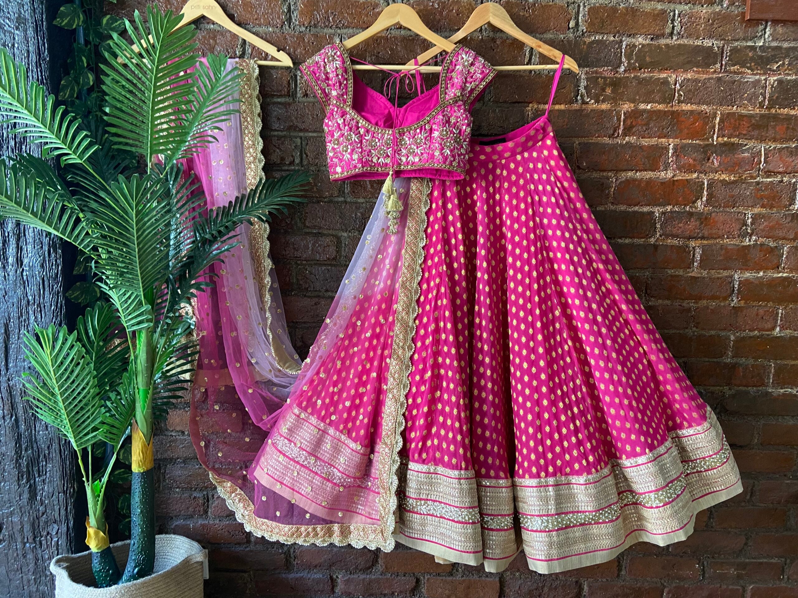 Fuchsia Pink Sharmily Work Lehenga Set image 3