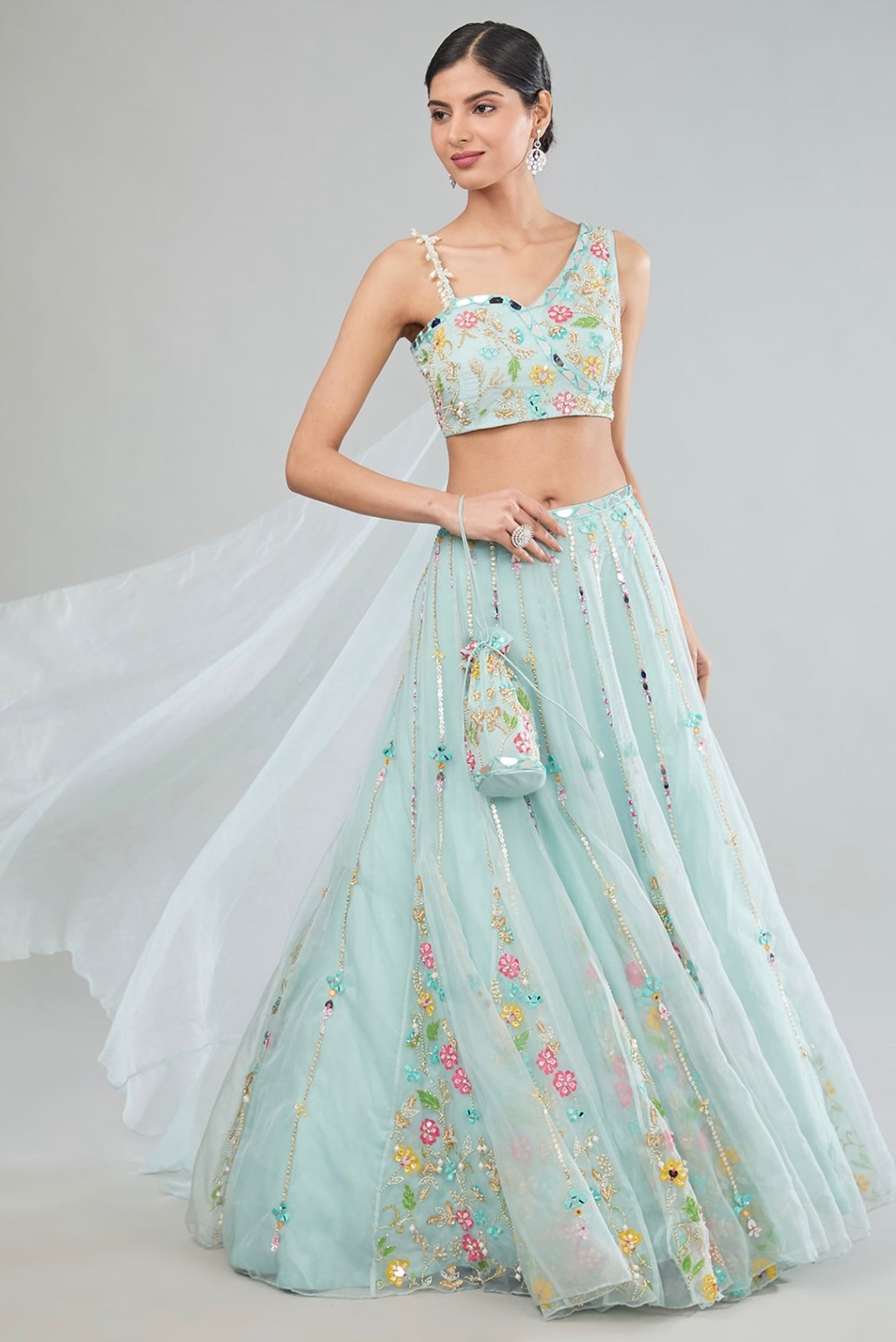 Hand painted lehenga set - M image