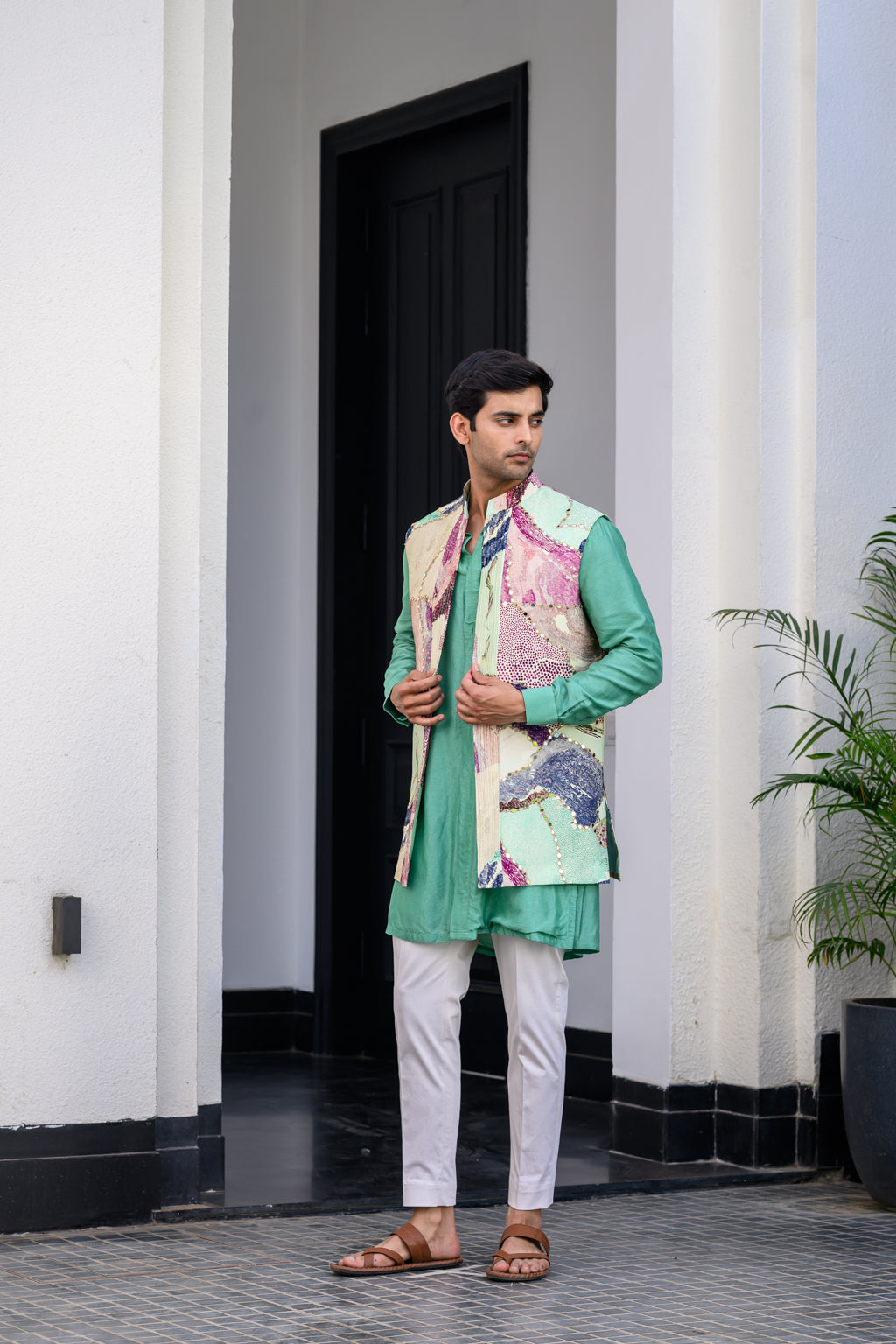 Eden Highlighted Half Jacket Paidawn with Pants - S image