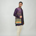 Plum Printed Highlighted Half Jacket Full Set image 0