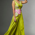 Lime Green Crepe Sharara Set image 0