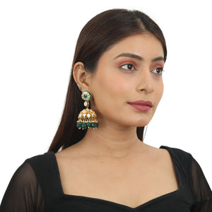 Green Meenakari Layered Necklace Set image 6