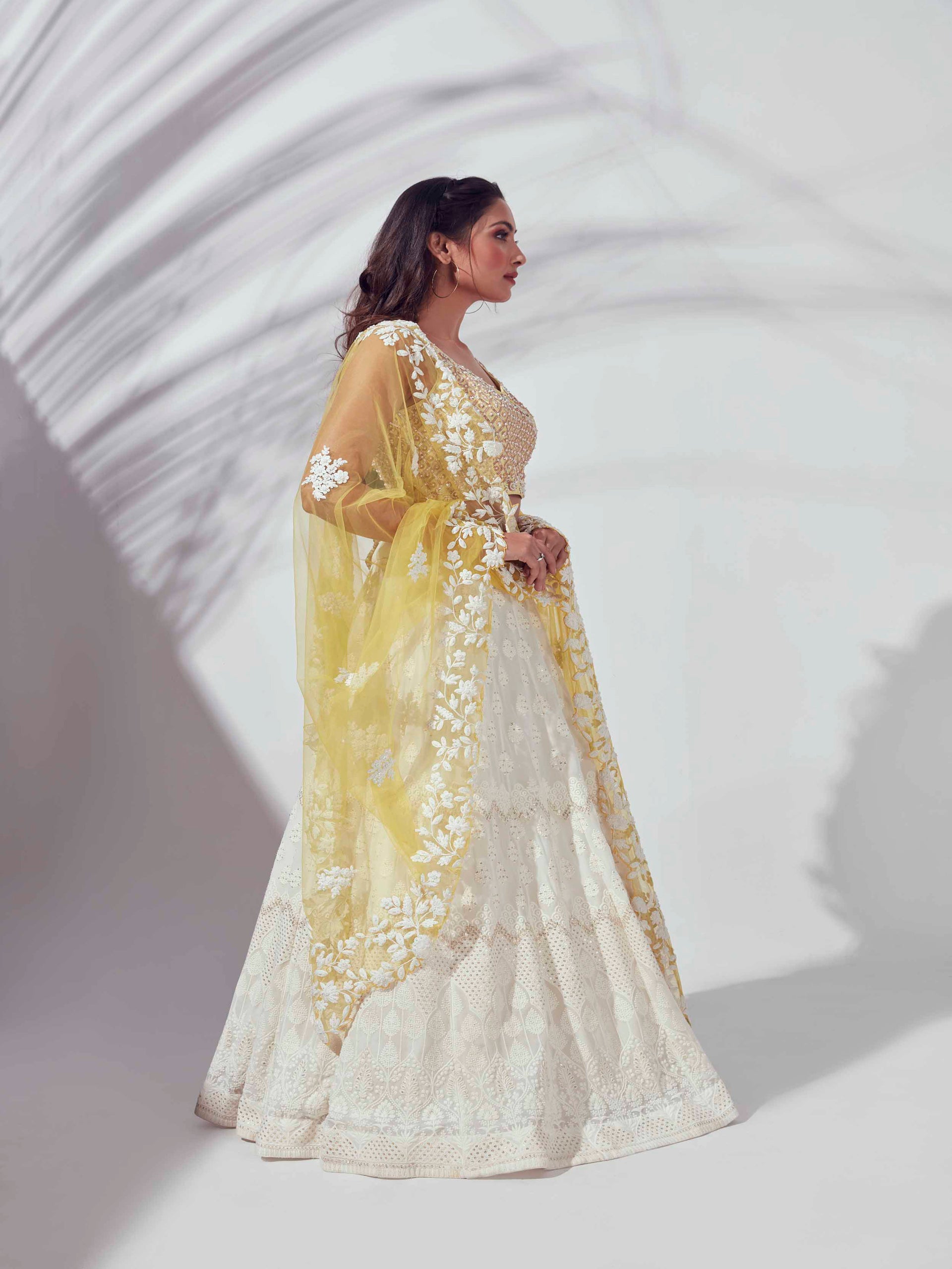 Ivory Lehenga Paired With Blouse And Dupatta image 2