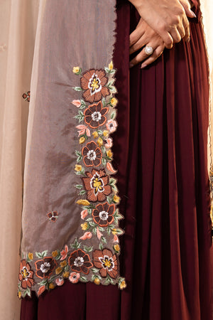 Light Peach Georgette Anarkali Set image 3