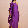 Purple Embroidered One-Shoulder Kaftan Tunic image 0
