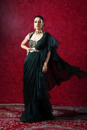 Aria Drape Skirt with Bustier and Cape image 7