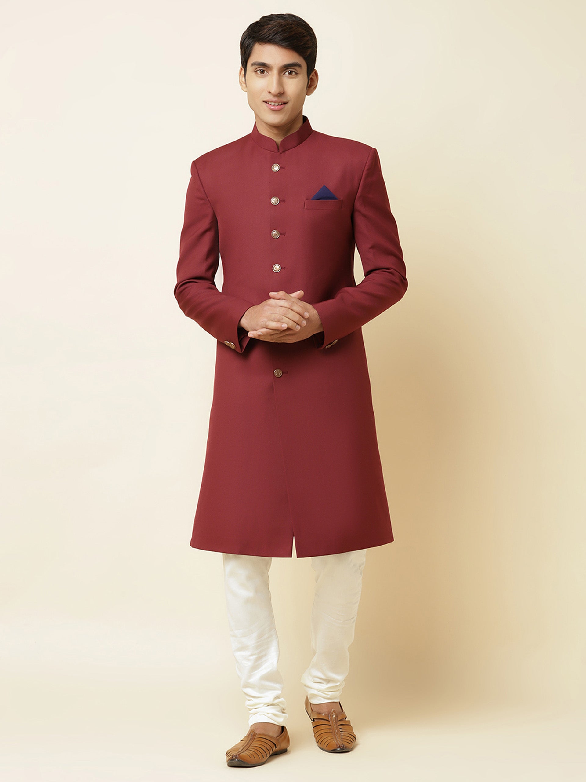Maroon Sherwani Set image 0