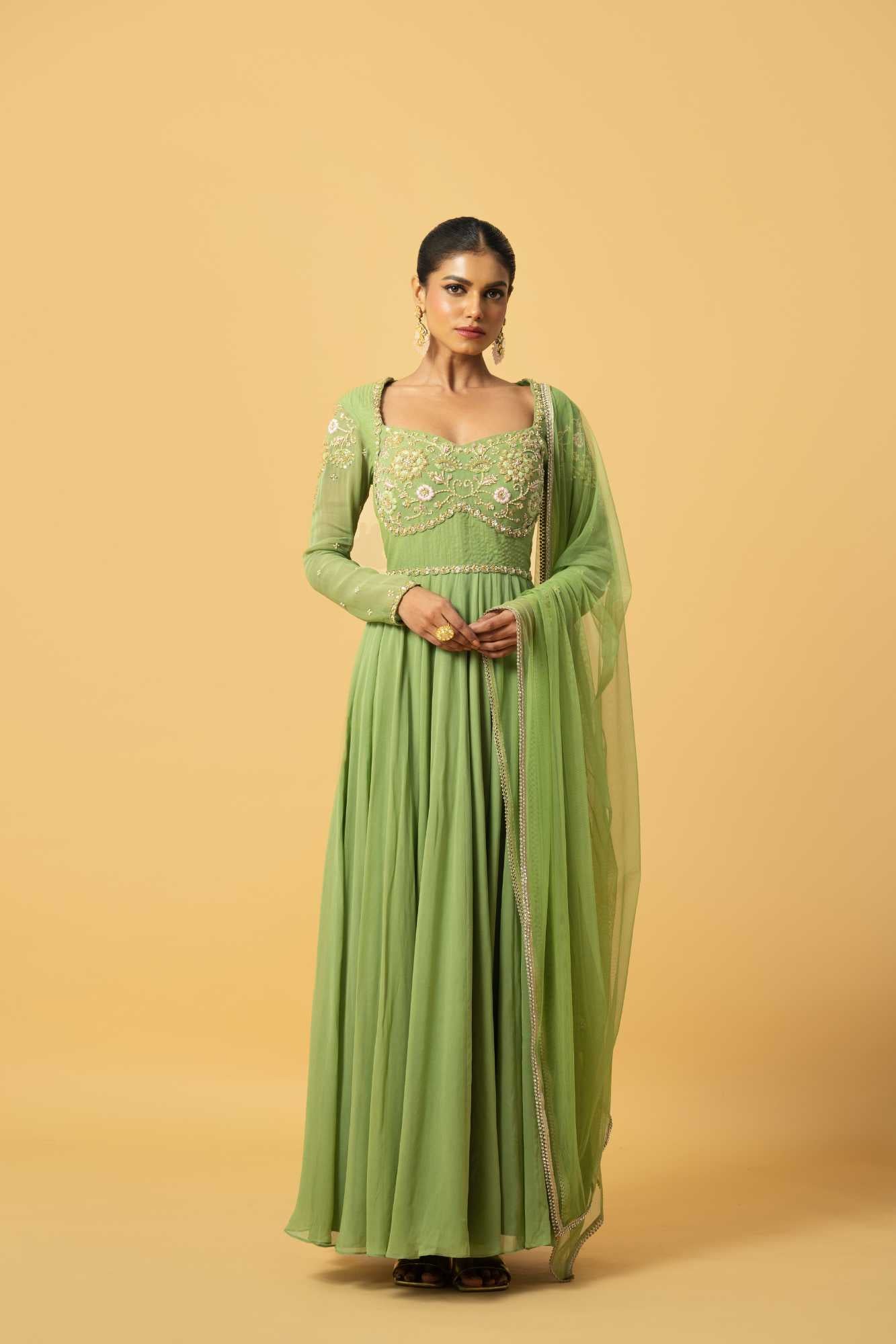 Mint green Anarkali image 3