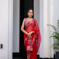 Dawn Highlighted Applique Saree Paidwan with Highlighted Blouse image 0