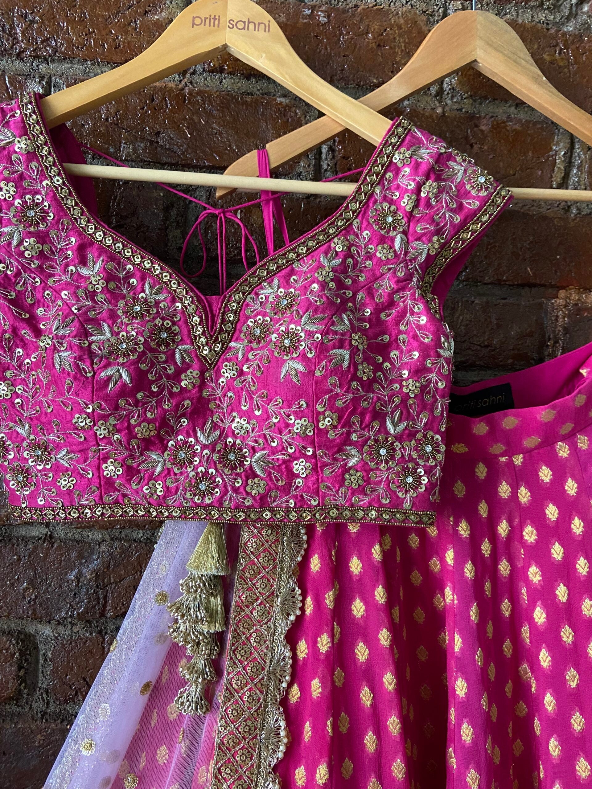 Fuchsia Pink Sharmily Work Lehenga Set image 1