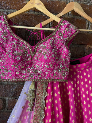 Fuchsia Pink Sharmily Work Lehenga Set image 1