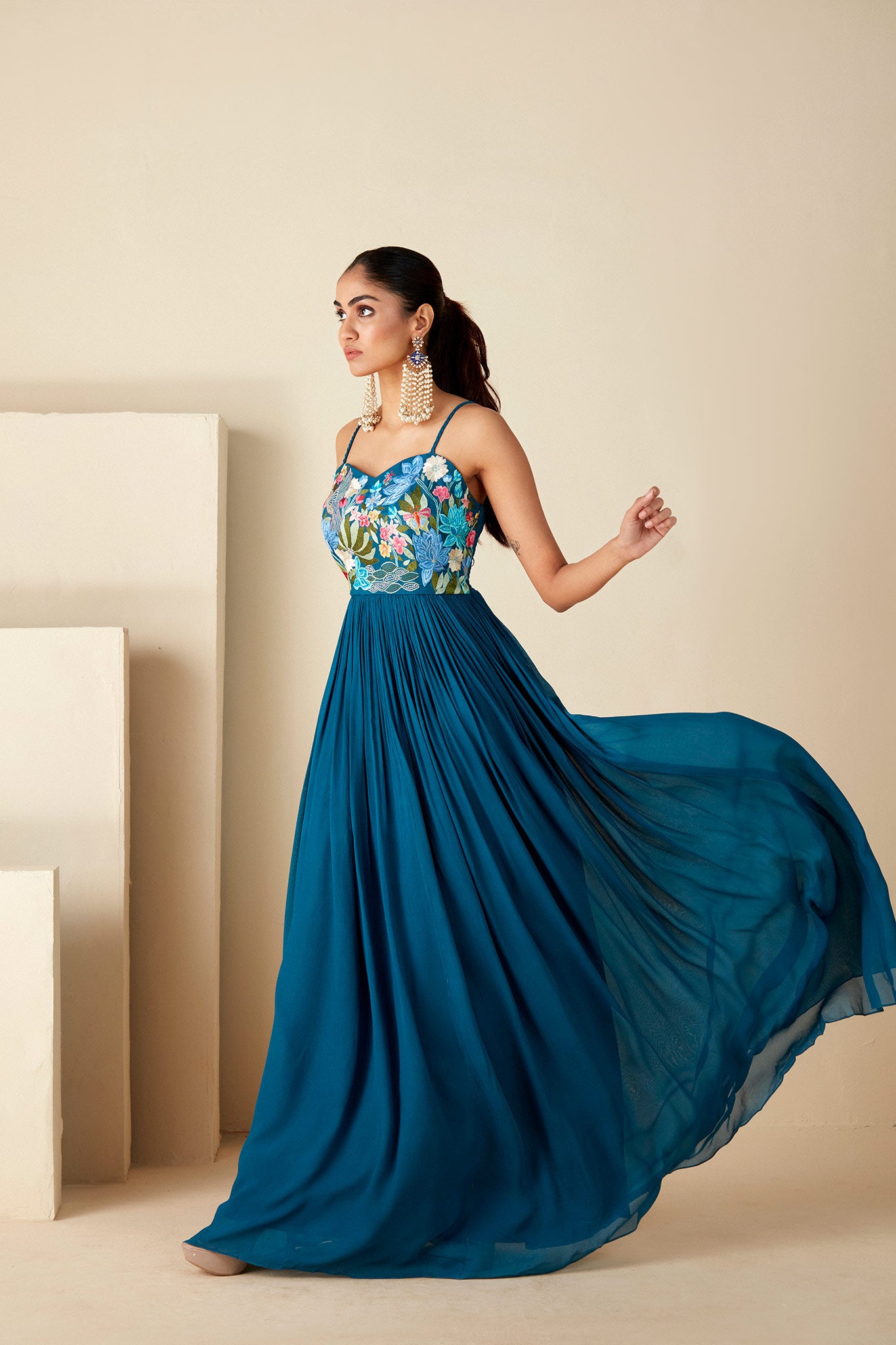 Aqua Essence Pleated Flair Dress image 3