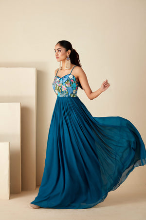 Aqua Essence Pleated Flair Dress image 3