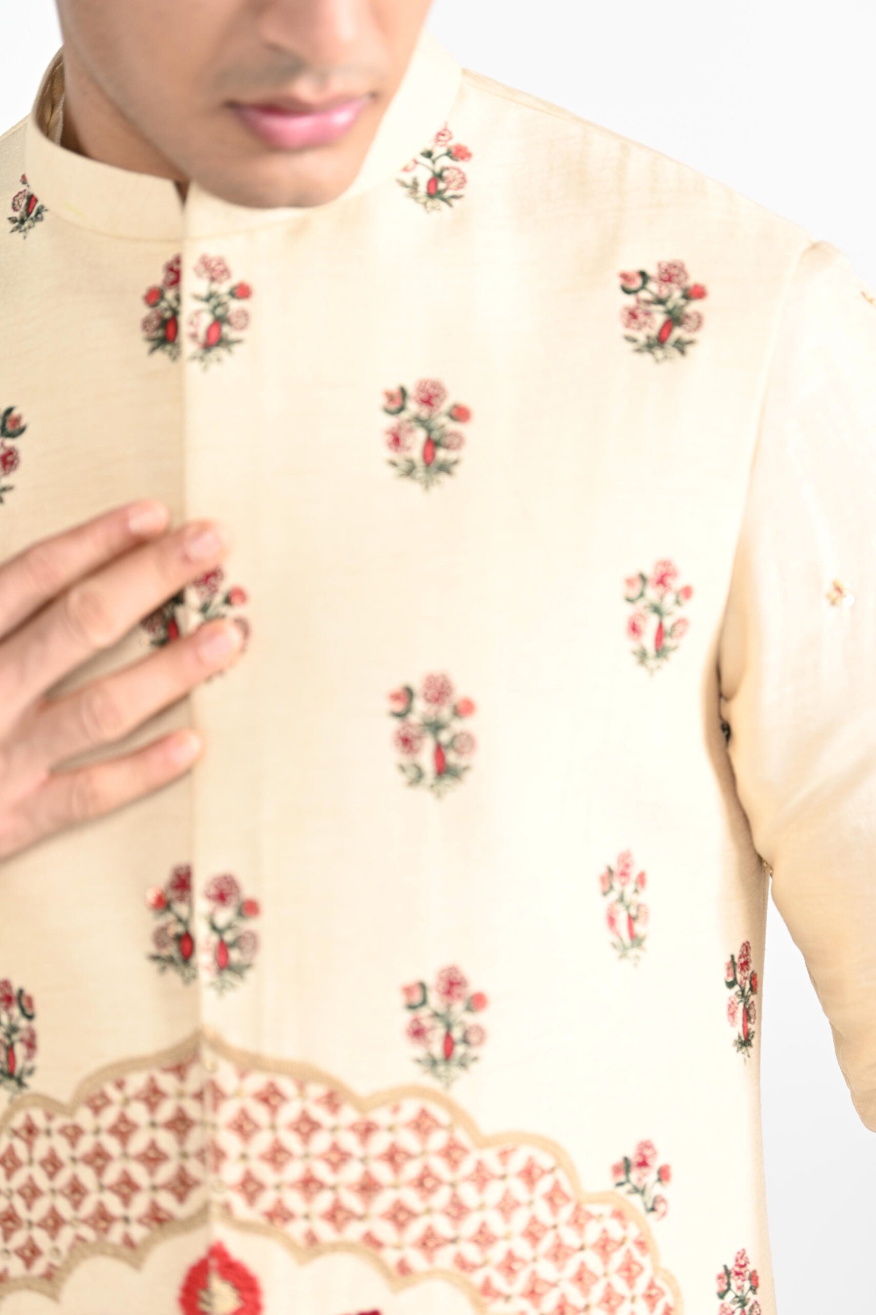 Rajasthani Floral Nehru with Butta Kurta image 5
