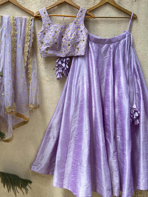 Lavender Kyra Tassel Lehenga Set - L image