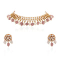 Pestel Pink Bead And White Peal Necklace Set image 0