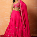 Hot Pink and Gold Lehenga Set image 0