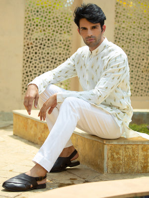Chanderi Foil Print Kurta Set image 1