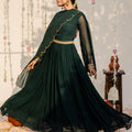 Bottle Green Anarkali Set with Belt image 0
