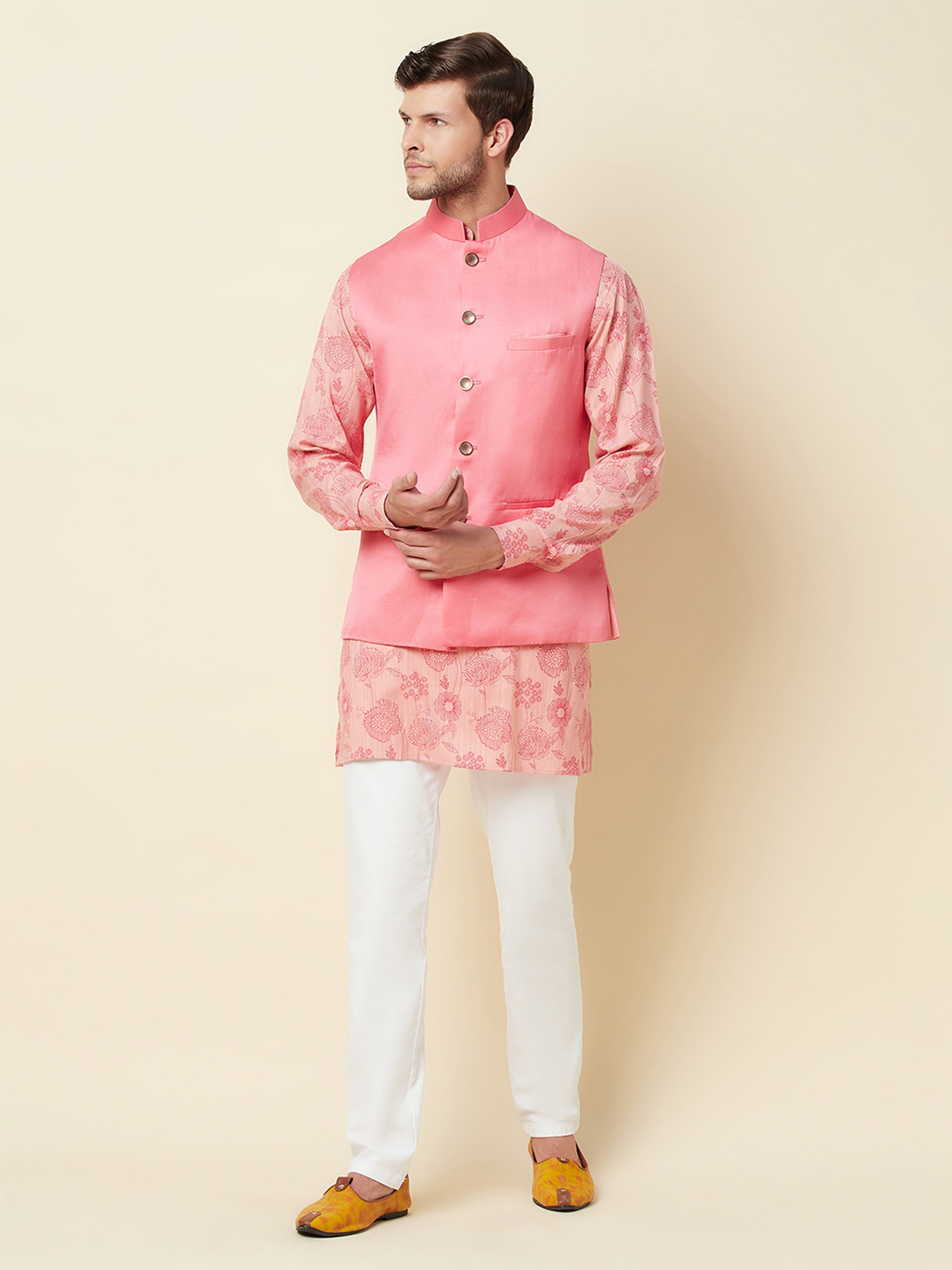 Pink Floral Kurta Set - Custom image