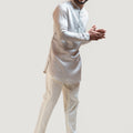 Grey Pintucks Short Kurta Set image 0