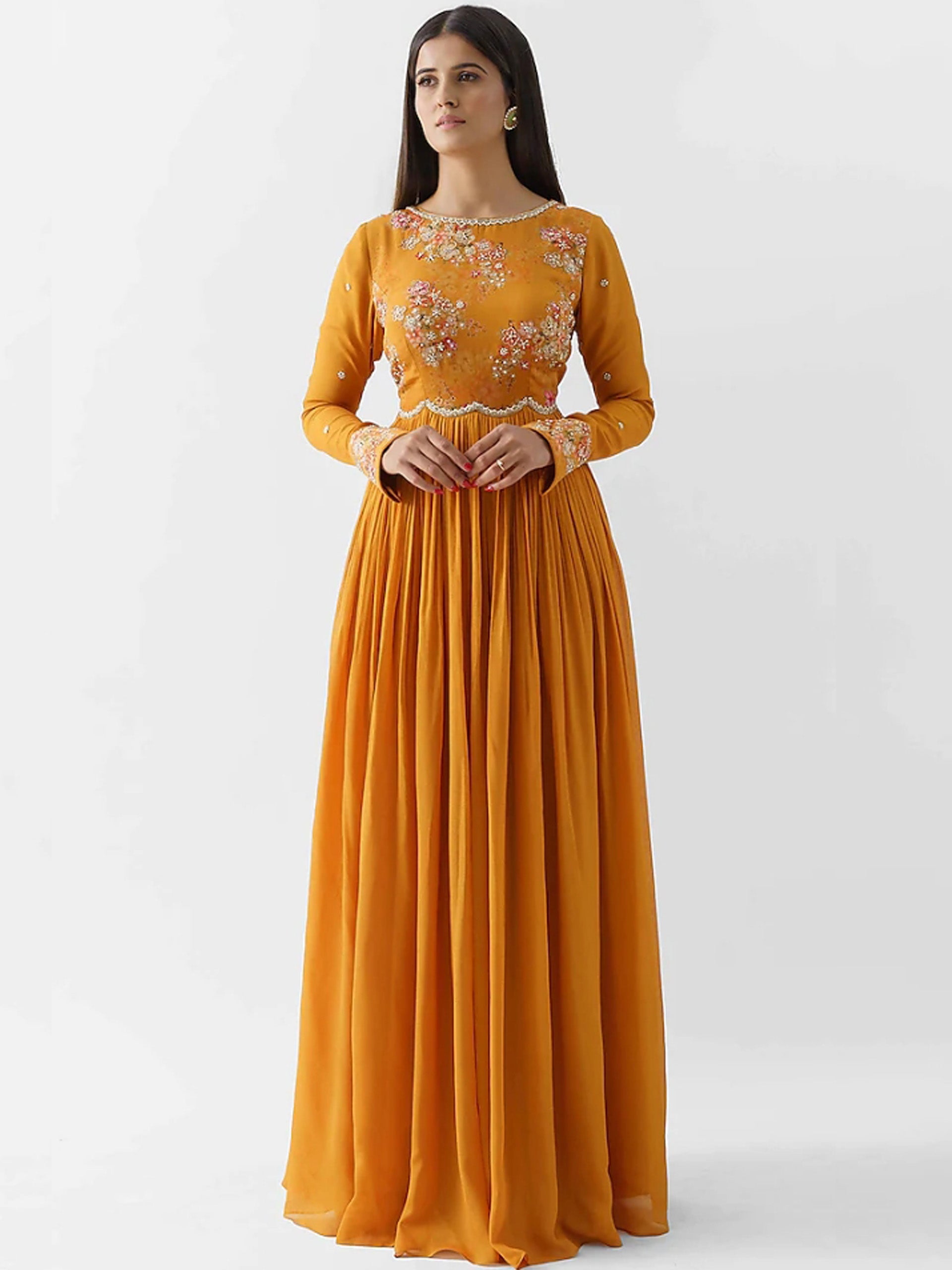 Mustard Yellow Anarkali Gown image 0