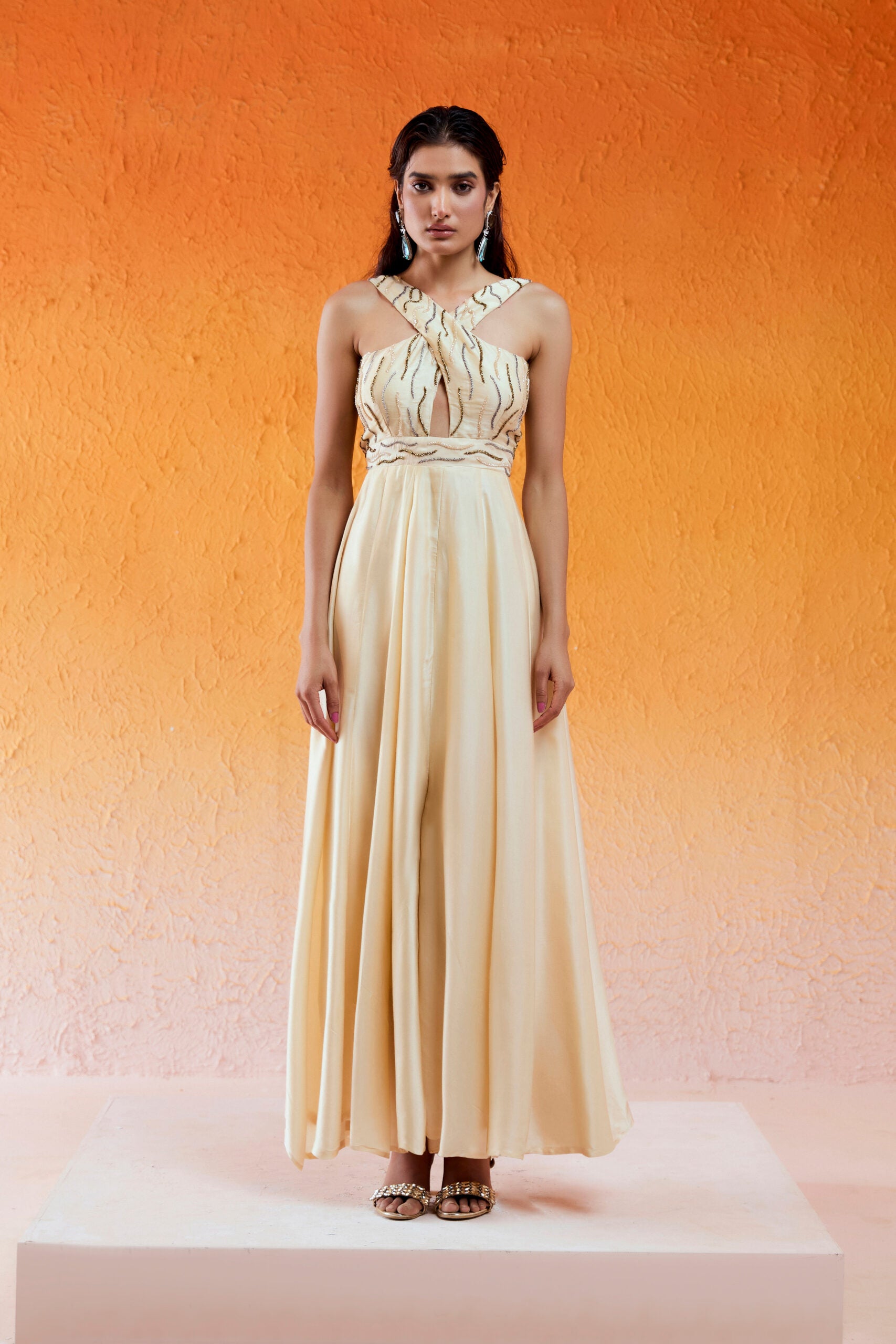 Ivory Embroidered Jumpsuit image 2