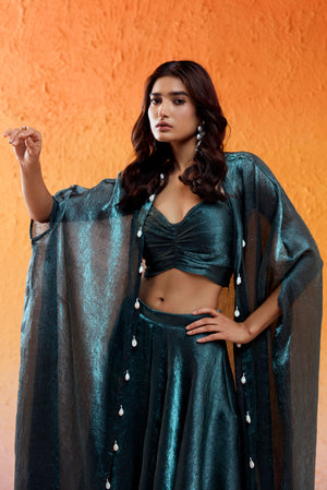Metallic Teal Blue Co-od Set image 6