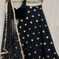 Black Velvet Blouse With Black Gold Skirt image 0