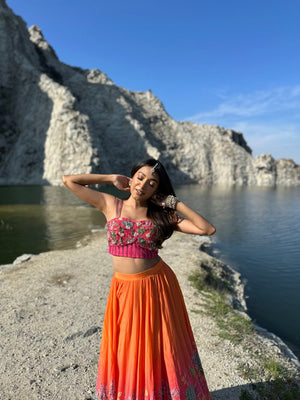 Ombre Orange Skirt with Corset image 3