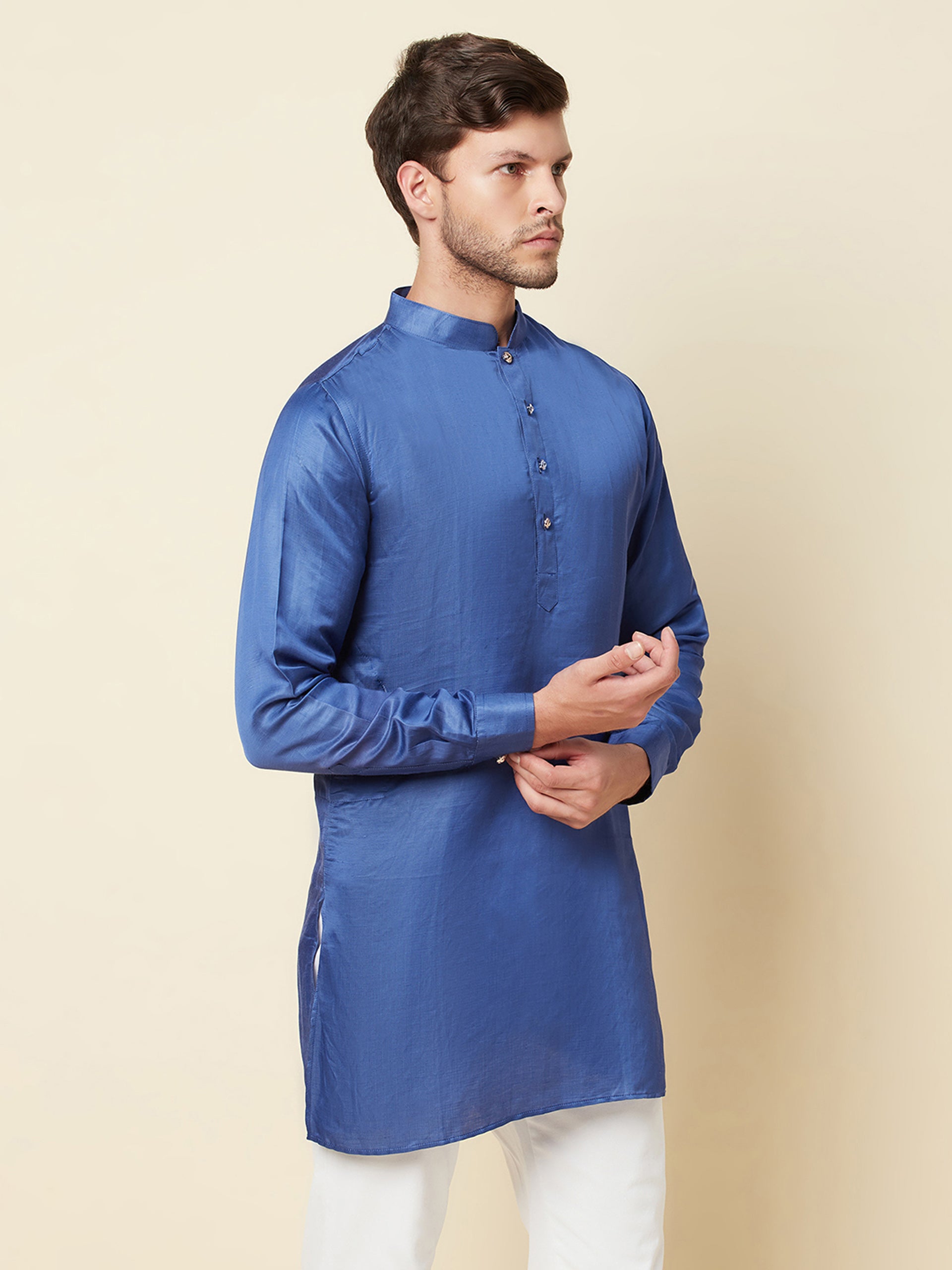 Blue Linen Kurta image 2