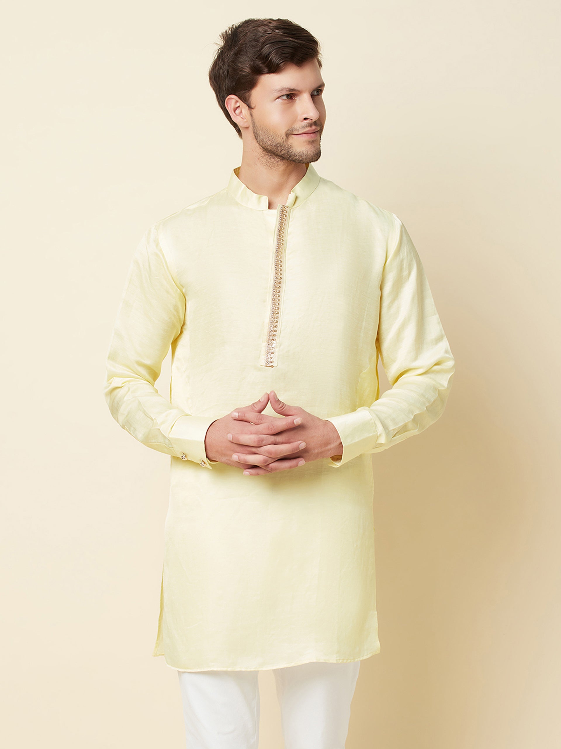 Yellow Linen Kurta image 5