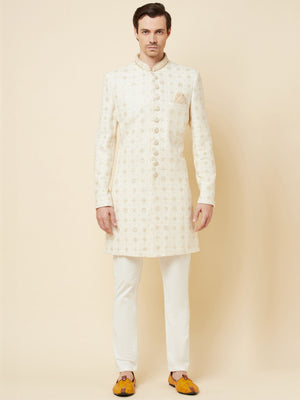 Lucknowi Embroidered Sherwani Set image 7