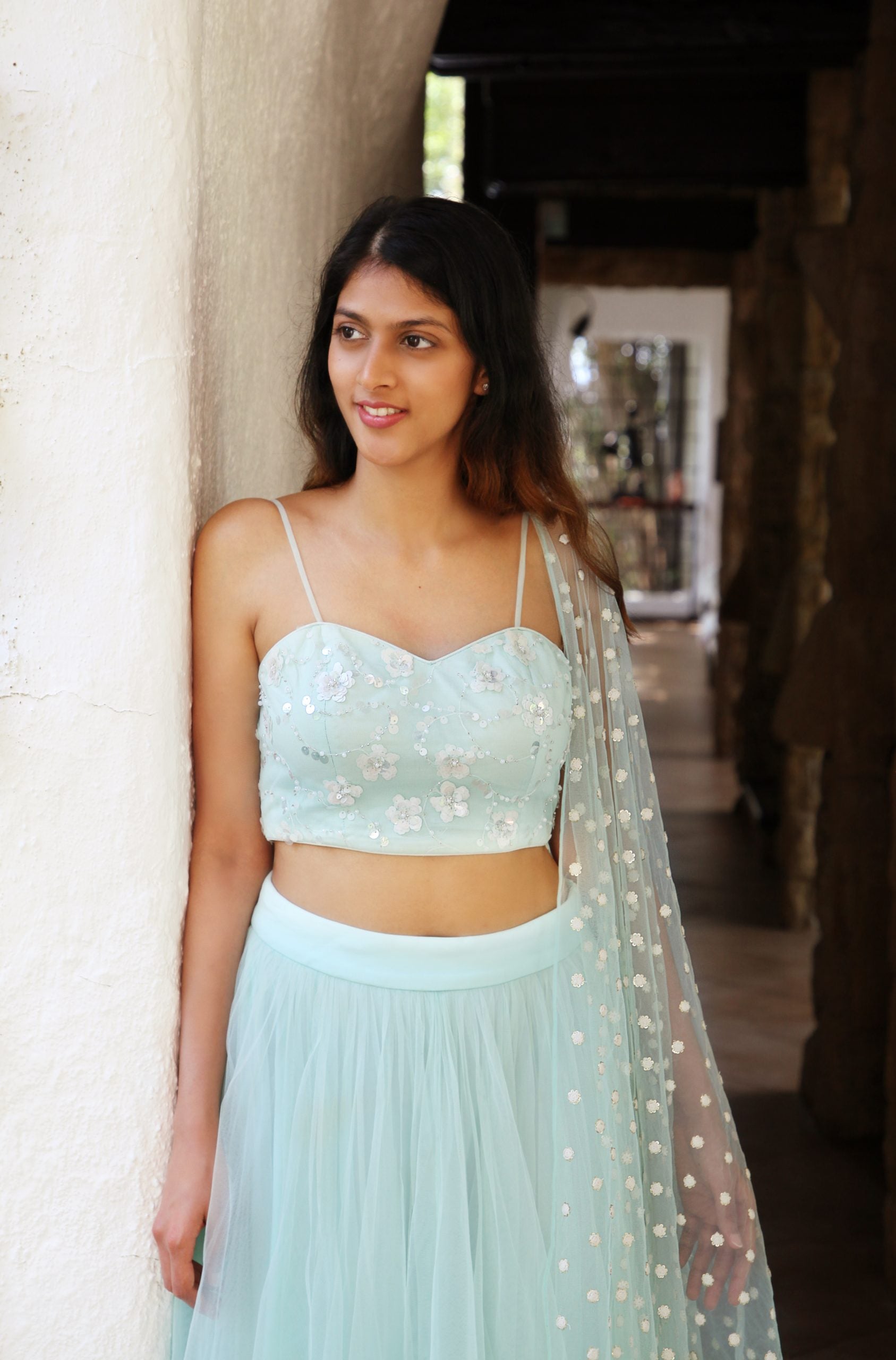 Mint Green Bustier with Tulle Skirt image 1