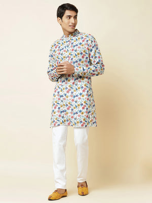 Multicolored Floral Print Kurta - S image