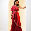 Seher Drape Cape and Flared Pants Set image 0