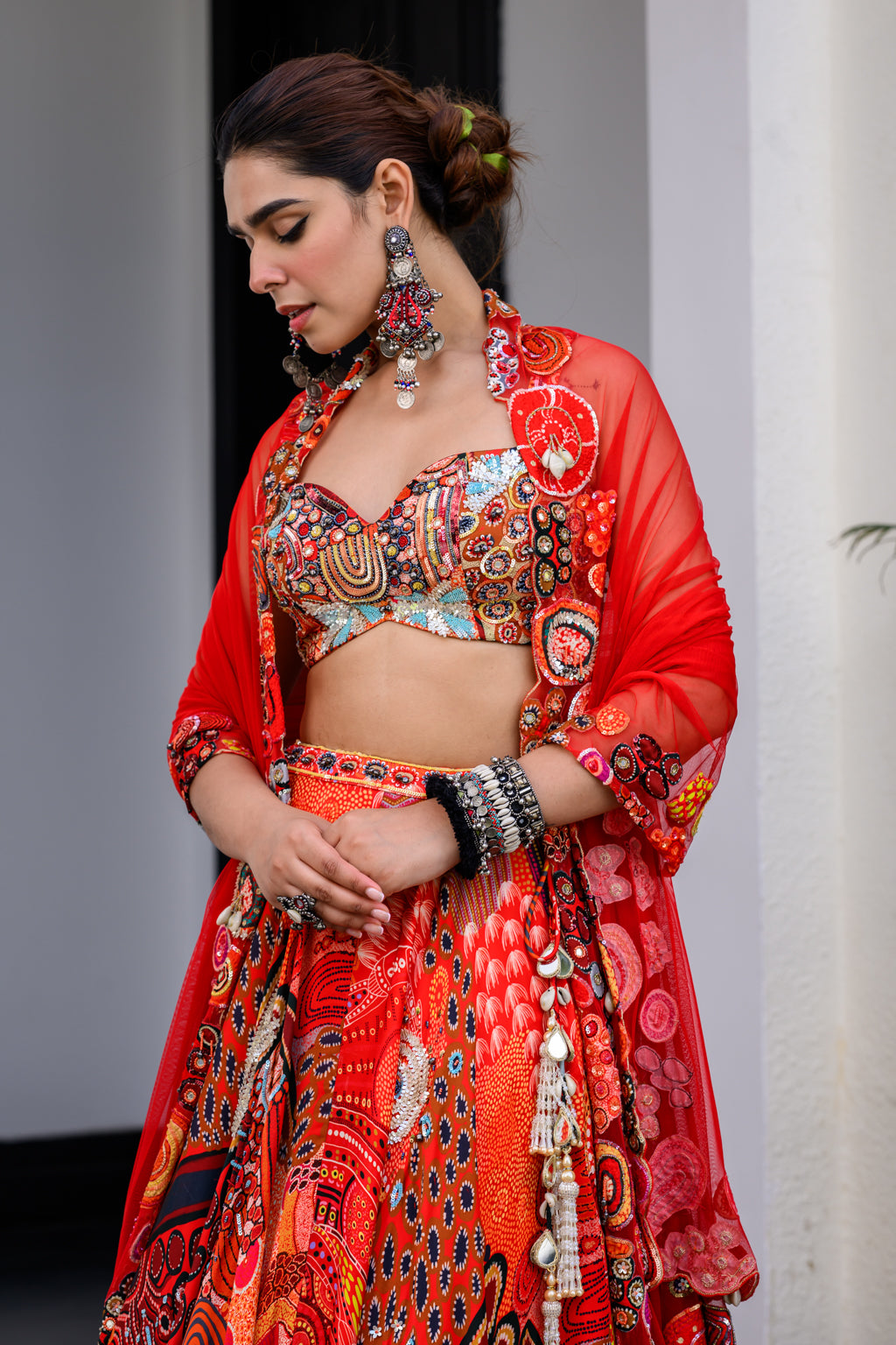 Dawn Highlighted Lehenga Paidawn With Highlighted Blouse And Highlighted Applique Dupatta image 7