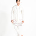 Ivory Phulkari Inspired Nehru with Embroidered Kurta Set image 0