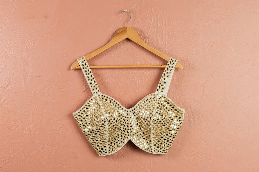 Ivory Mirror Brilliance Blouse with Sharara Set image 1