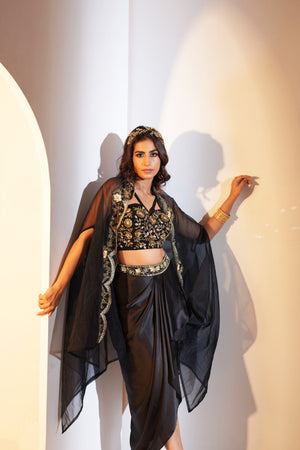Aria Drape Skirt with Bustier and Cape image 4
