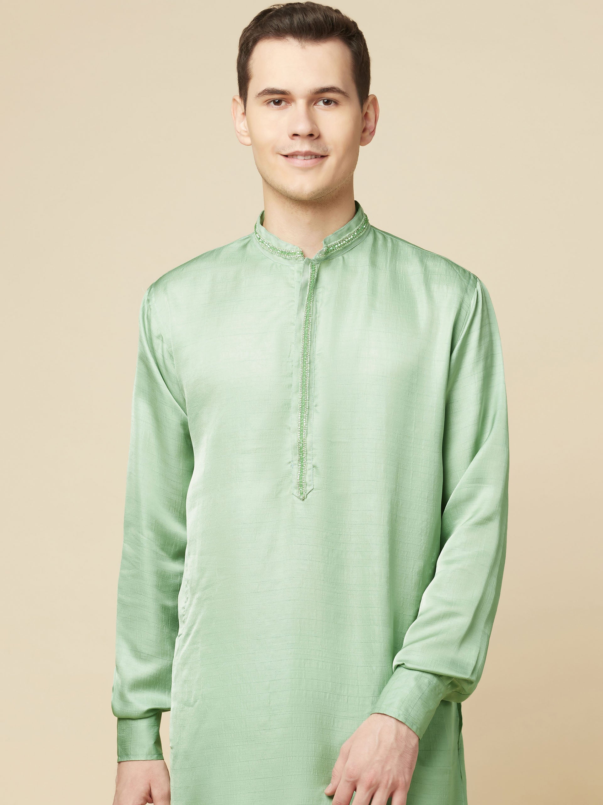 Mint Green Art Silk Kurta image 6
