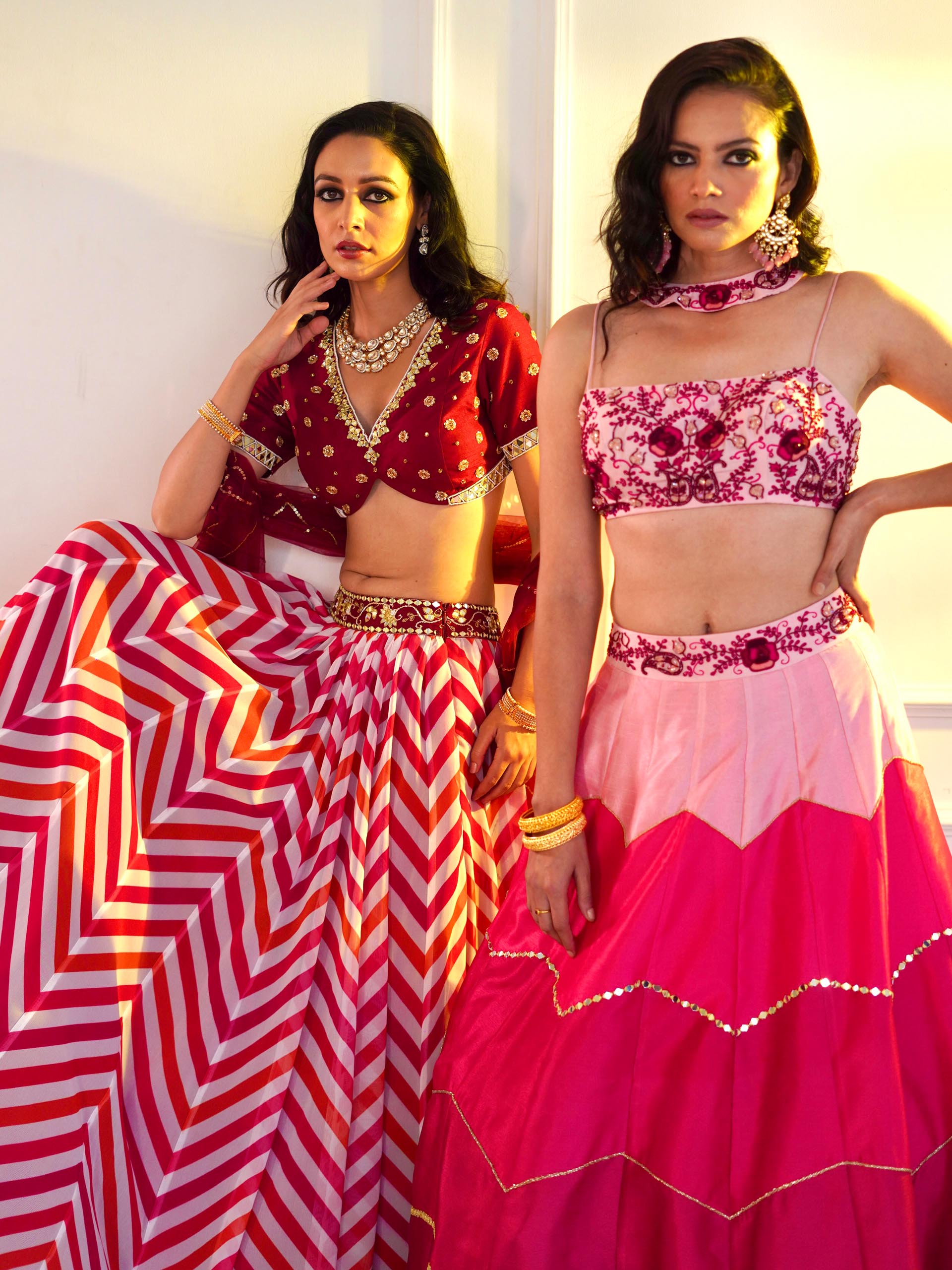 Poppy Pink Ombre Celeste Lehenga Set image 1
