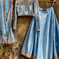 Aqua Blue Mirror Work Lehenga image 0