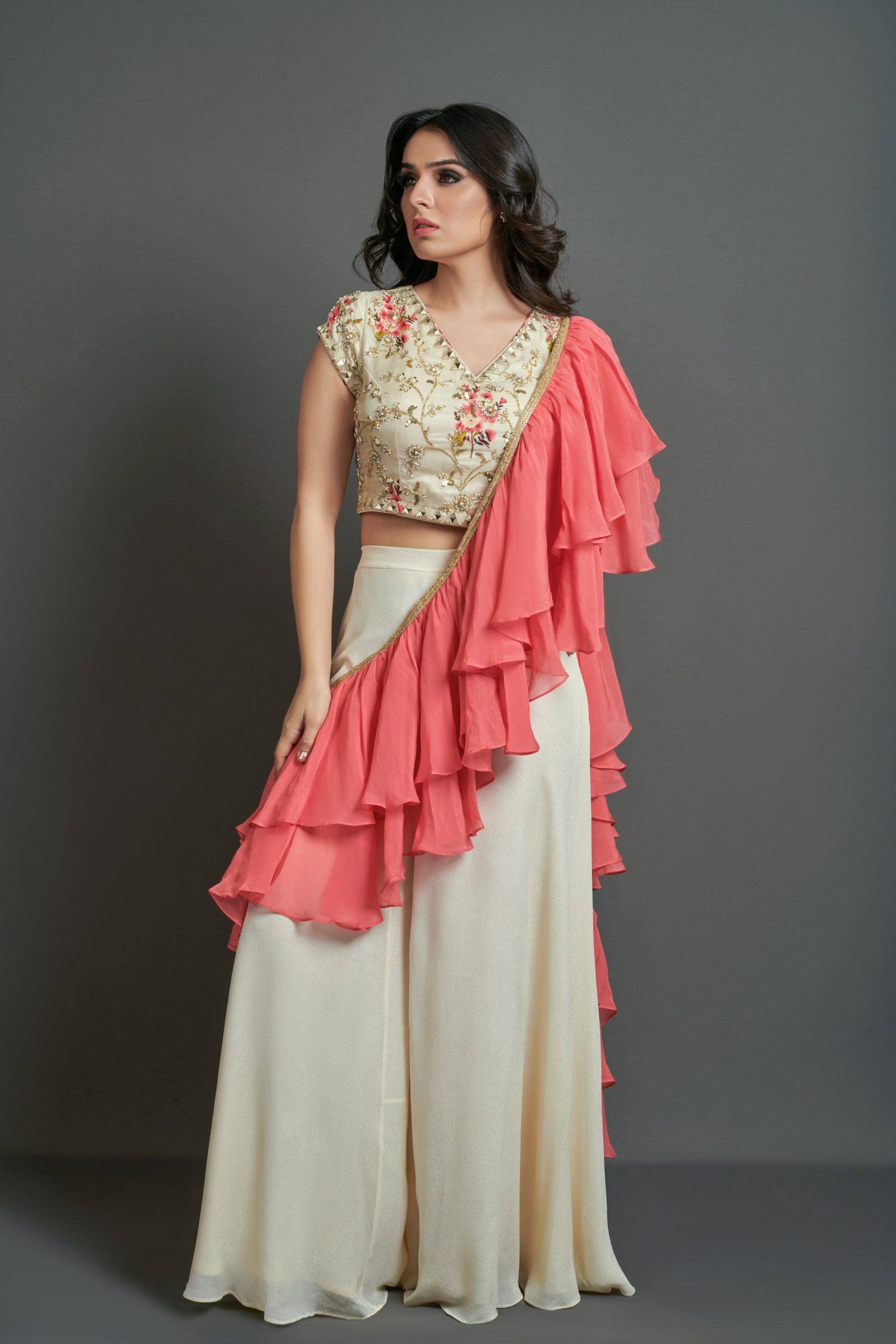 Beige Cream Palazzo Set - S image