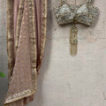 Nude Gold Saree With Bustier image 0