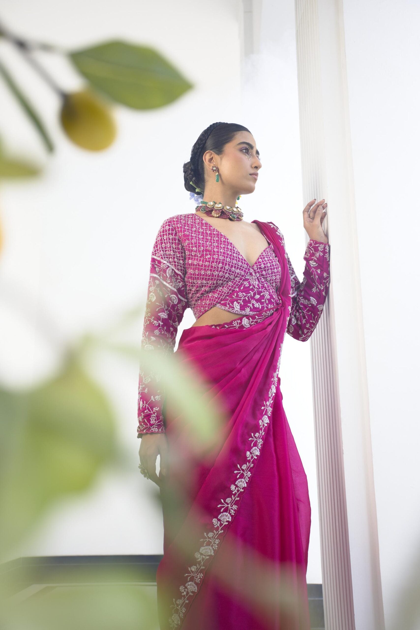 Magenta Katdana Saree image 2