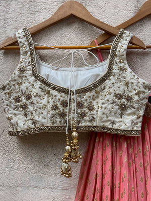 Coral Ivory Sharmily Lehenga Set image 4