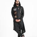 Rajasthani Trotting Animals Nehru With Cowl Hem Drape Kurta Set image 0