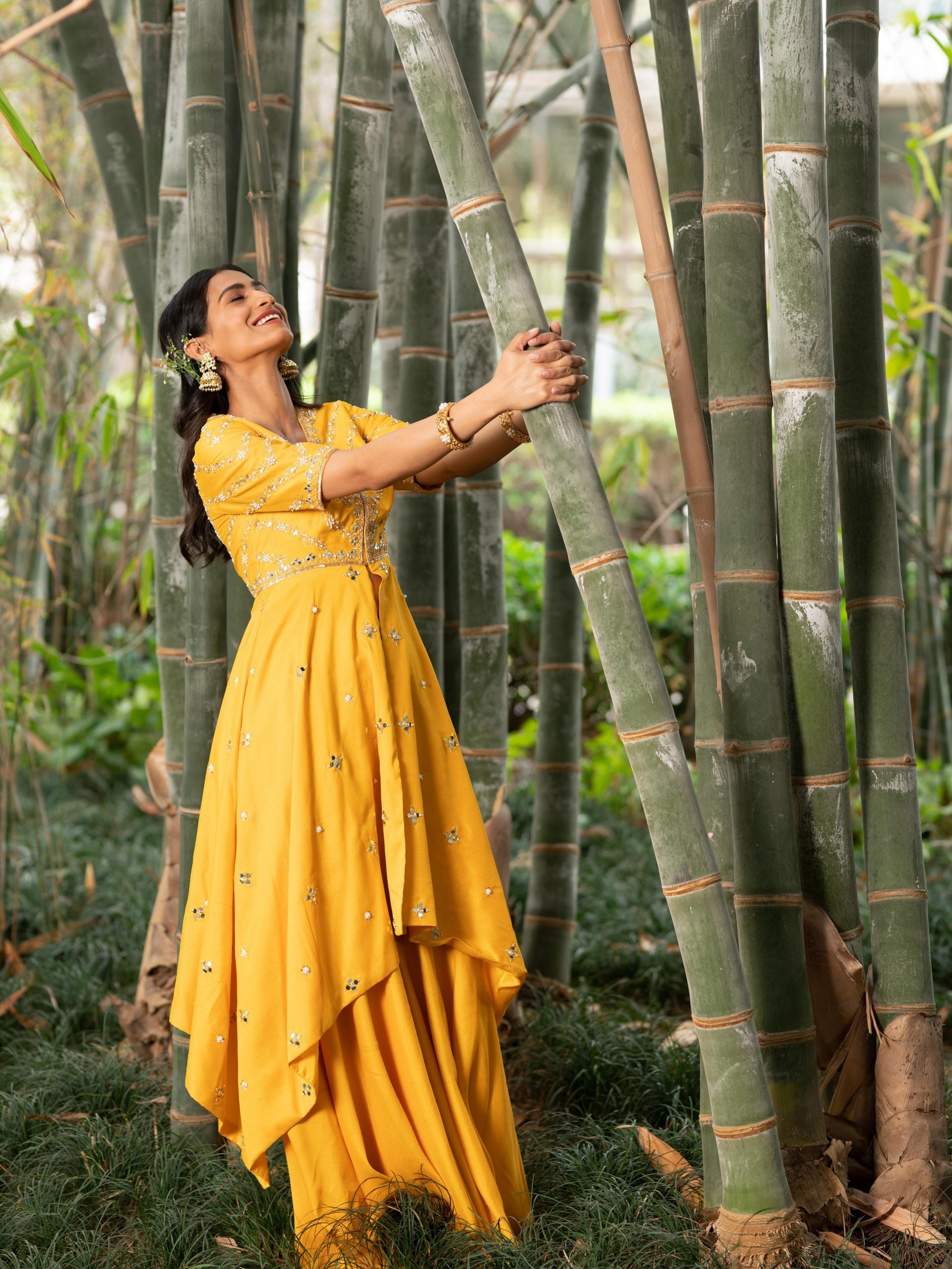 Yellow Raabya Kurta Sharara Set image 4