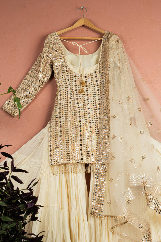 Ivory Reflection Kurta Sharara Set image 1